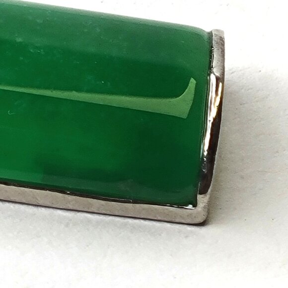 Jade Pendant With Crystal Inlay on stainless steel ball chain - Picture 8 of 16